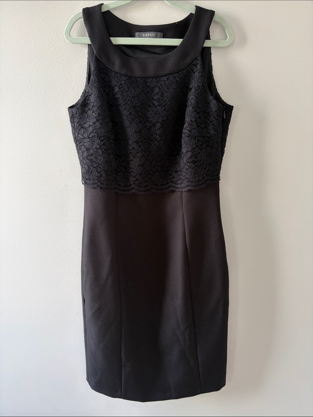 Esprit Black Lace-Top Sheath Dress